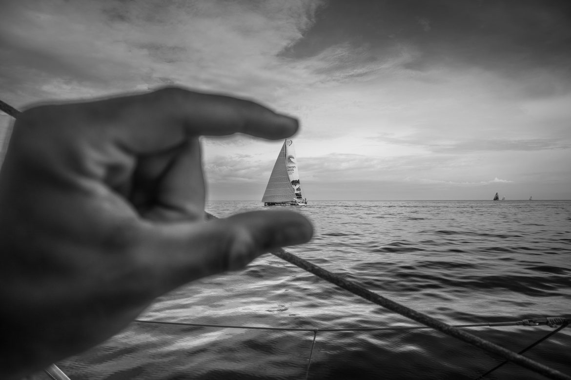 Leg Zero, St. Malo to Lisbon on board Dongfeng. Photo by Martin Keruzore/Volvo Ocean Race. 14 August, 2017