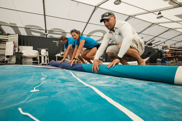Leg Zero, Prologue. Team AkzoNobel on-shore. Photo by James Blake/Volvo Ocean Race. 05 October, 2017