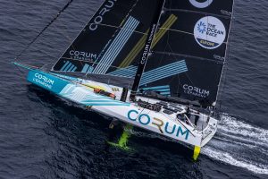 The finish of Leg 1 of The Ocean Race Europe from Lorient, France to Cascais, Portugal.