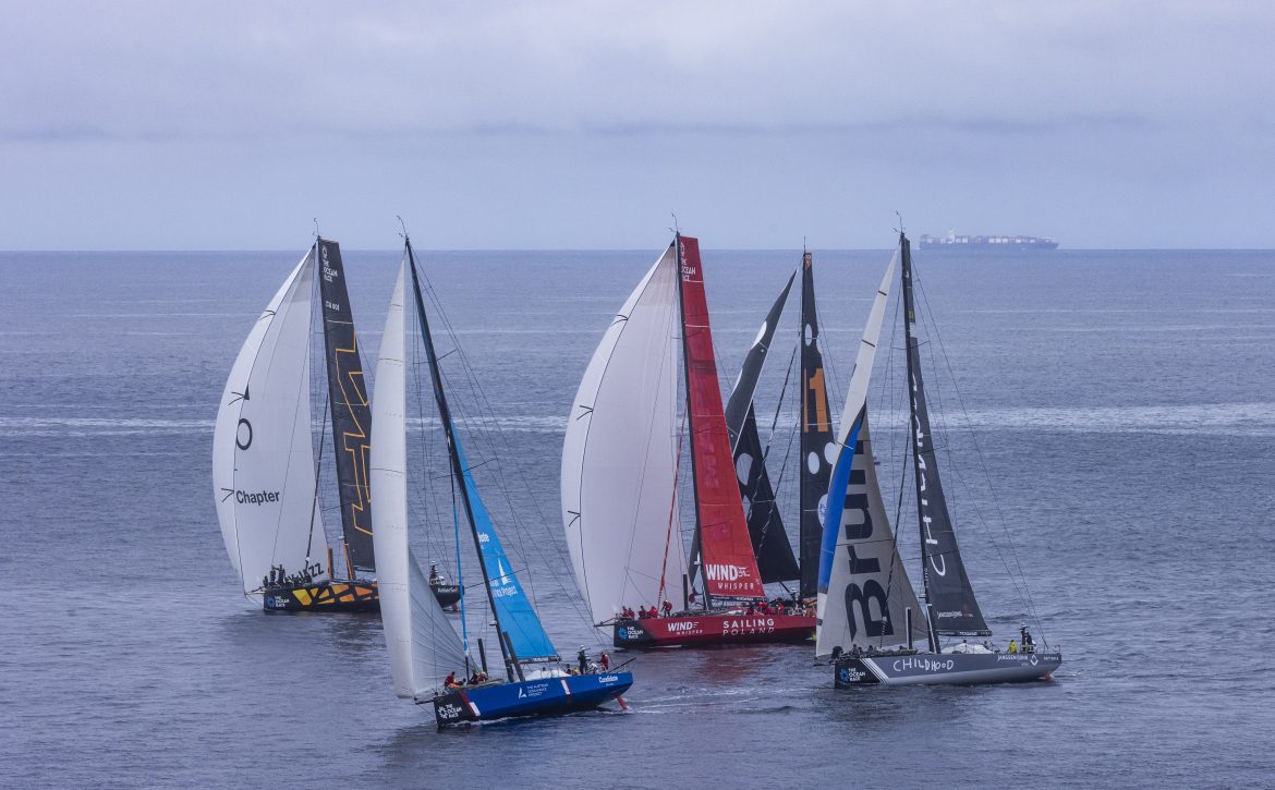 The finish of Leg One of The Ocean Race Europe from Lorient, France to Cascais, Portugal. Finish Leg 1 - The Ocean Race Europe