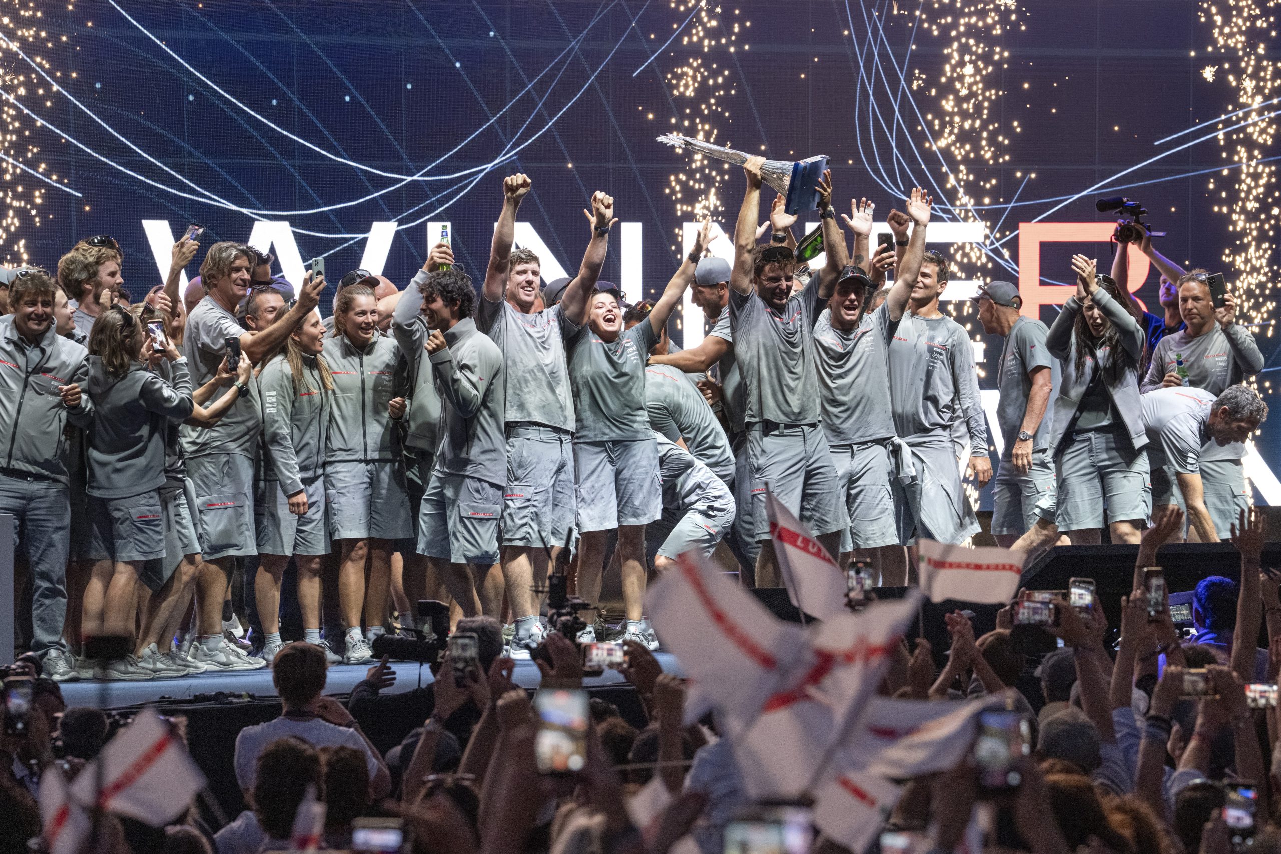 Winners Luna Rossa at the Naples preliminary regatta in the 38th Americas Cup